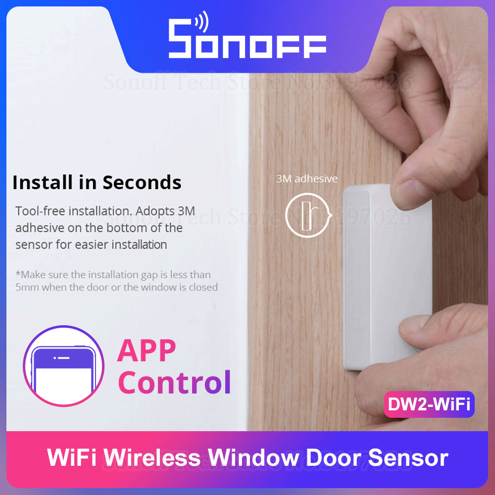Sonoff - Sonoff DW2-WiFi Bezprzewodowy czujnik drzwi/okien Alarm