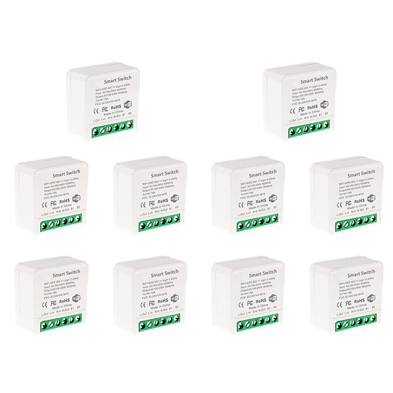 Smart Relay Tuya - 10X Mini inteligentny przełącznik Wi-Fi, moduł